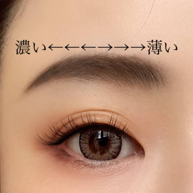 眉毛の濃さもチェック