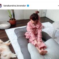 「すっぴん？」第1子出産の田中れいな、愛猫とのリラックスSHOTにファン悶絶「めっちゃ可愛い」