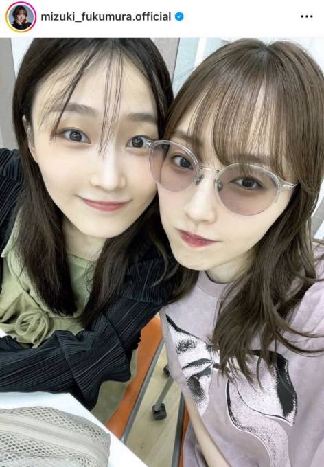 モー娘。OG譜久村聖、鞘師里保との同期SHOT！“大ファン女優”も大興奮「かわいいよよおおお」