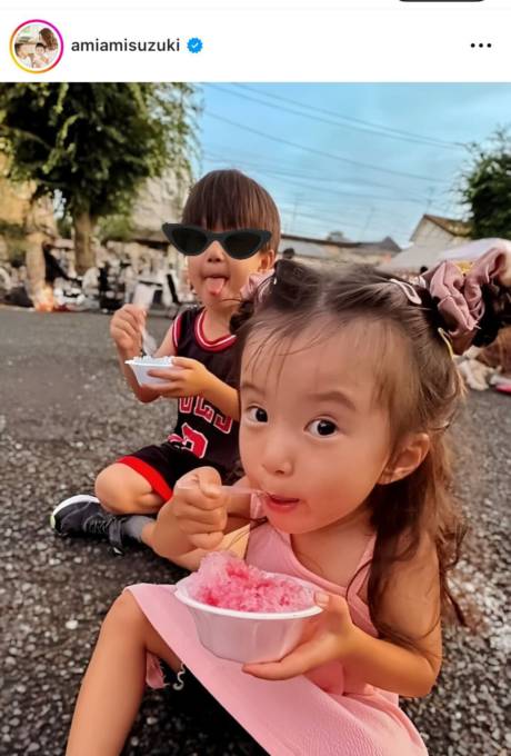 「ママそっくり」鈴木亜美、もうすぐ3歳になる長女のかき氷SHOTに反響「亜美ちゃんの小さい時のお写真かと」