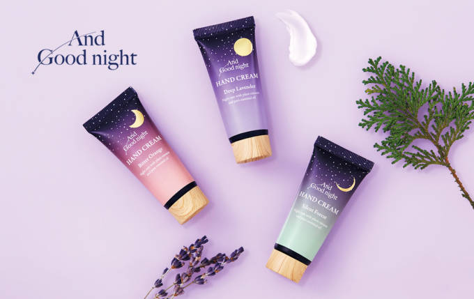 アンドグッドナイト、安らぐ天然アロマと保湿成分たっぷりのハンドクリームとリップバーム新発売