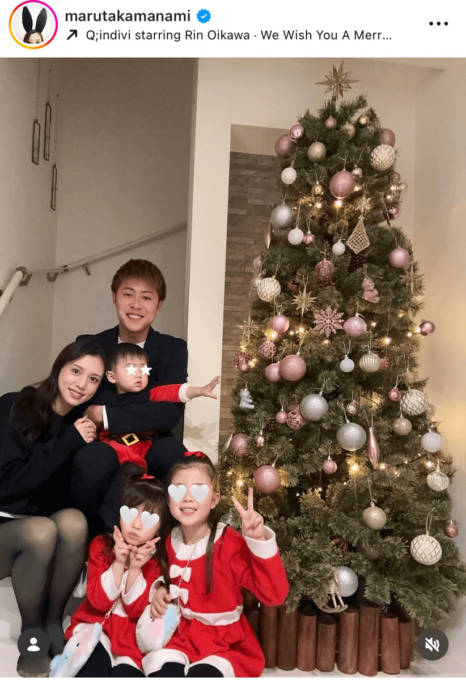 丸高愛実、夫・柿谷曜一朗＆3人の子供とパシャリ！クリスマスSHOT披露「喜ぶ姿が見られて幸せ」