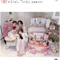 辻希美、雛祭りに“18歳差”長女・希空＆次女を家族でお祝い「夢は初節句」