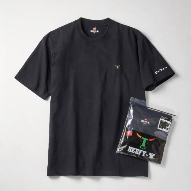 Hanes x セブン-イレブン BEEFY-TクルーネックTシャツ(ブラック)