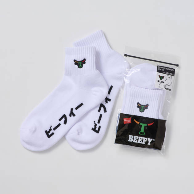 Hanes x セブン-イレブン BEEFYクォーターレングスソックス(ホワイト)
