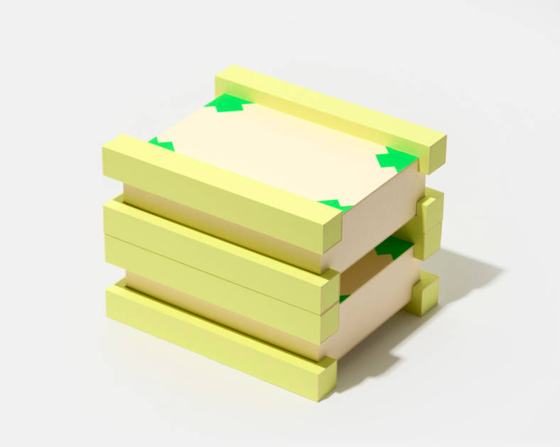KANAISASAKI 出展作品「Four boxes for a box(箱が角を守る箱)」
