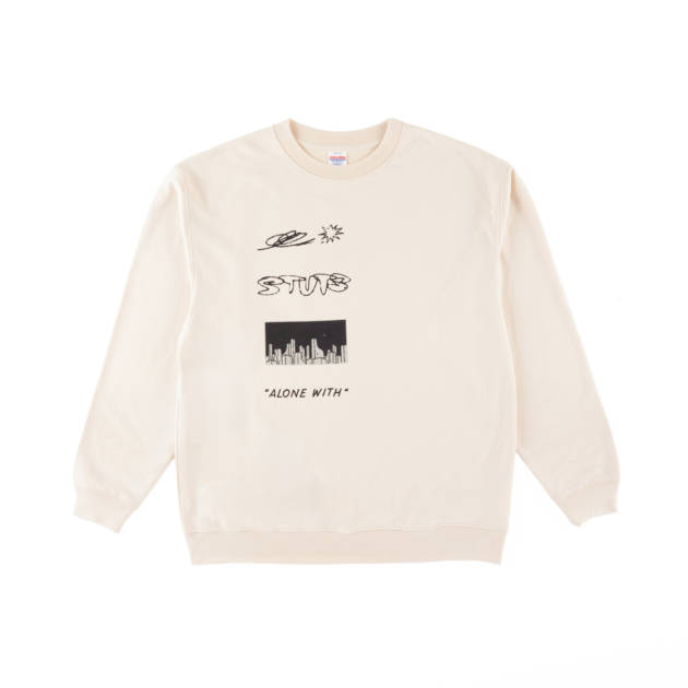 ”Alone with” STUTSクルーネックスウェット（GREIGE）FRONT